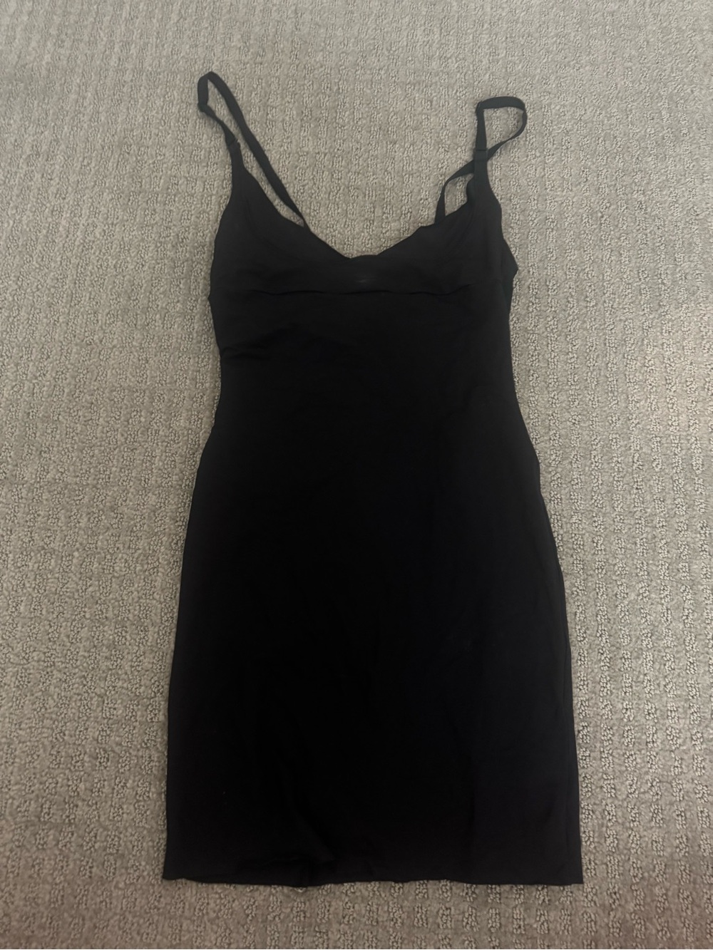 Black Slip Dress with Adjustable Spaghetti Straps - Women Intimates